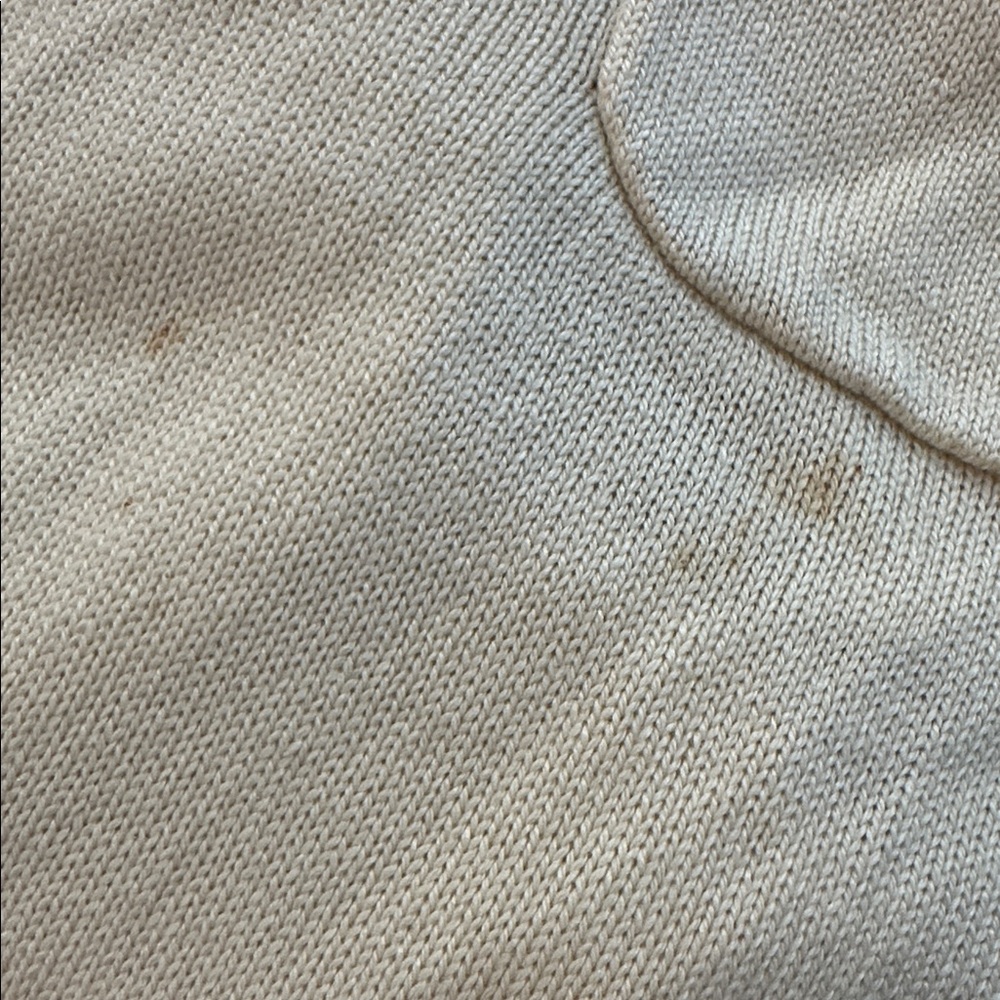 Ralph Lauren Vintage Silk Cashmere Leather Cream Knit Cardigan Old Money Large - Picture 9 of 9